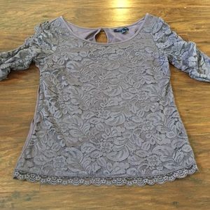 Gray lace blouse